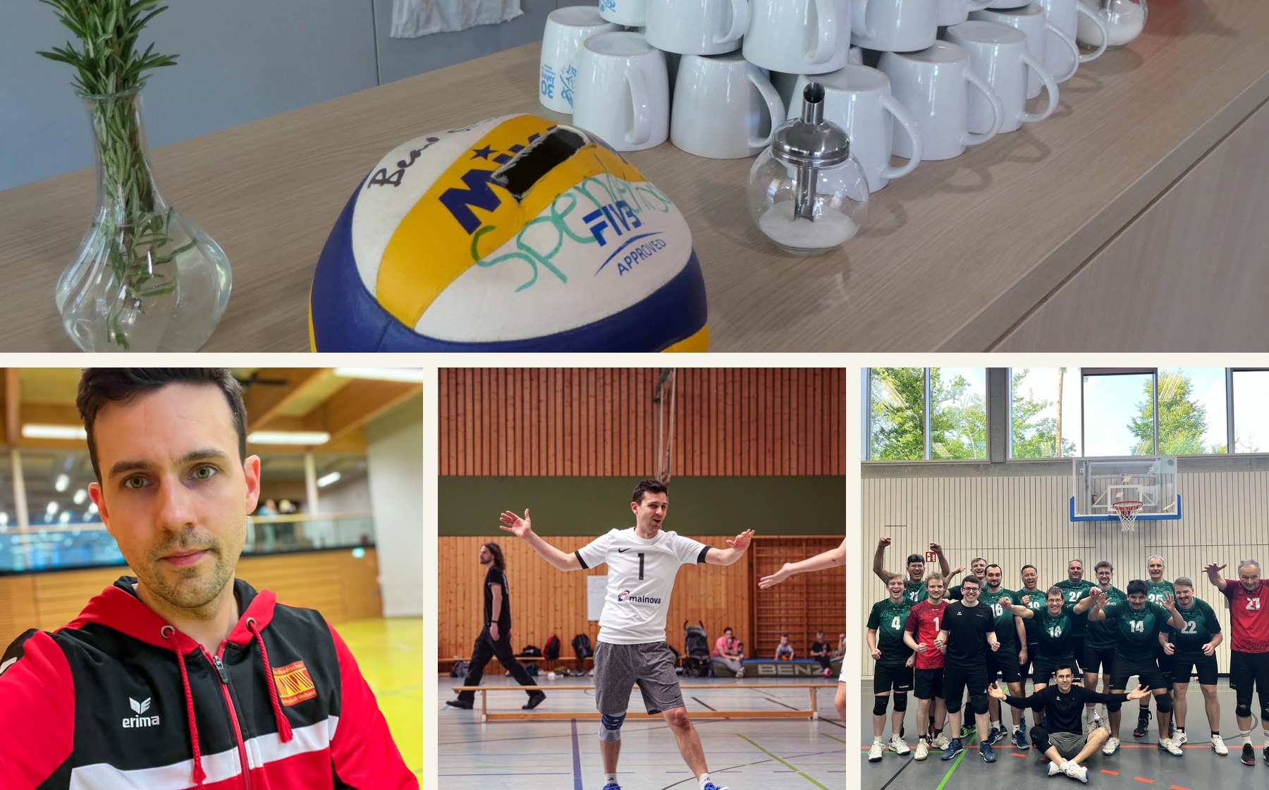 Blurred collage of public VC Walldorf volleyball scenes
